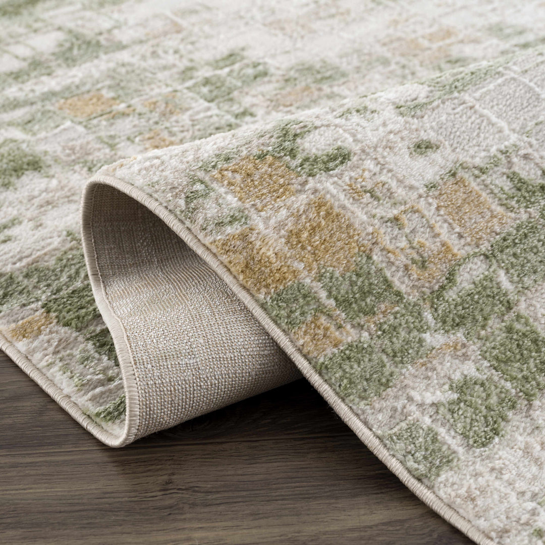Liverpool Green Modern Abstract Design Area Rug