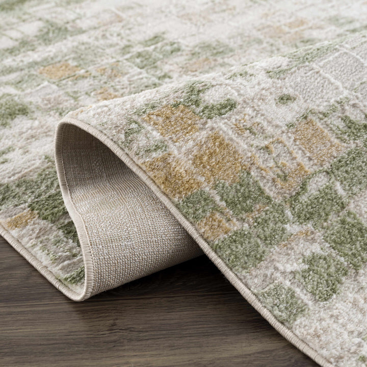 Liverpool Green Modern Abstract Design Area Rug