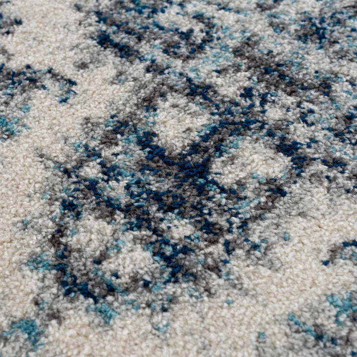 Istanbullu Traditional Style Ivory And Blue Area Rug