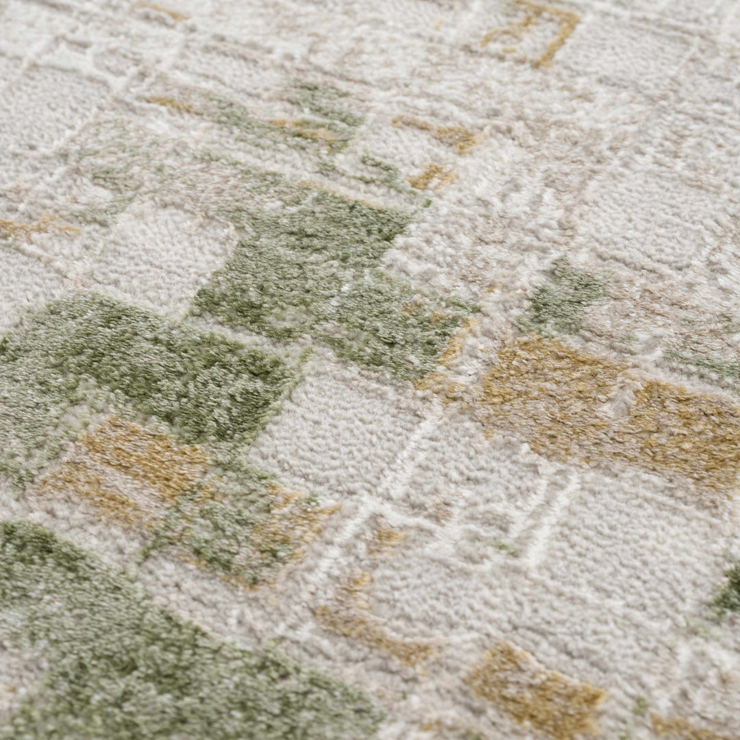 Liverpool Green Modern Abstract Design Area Rug