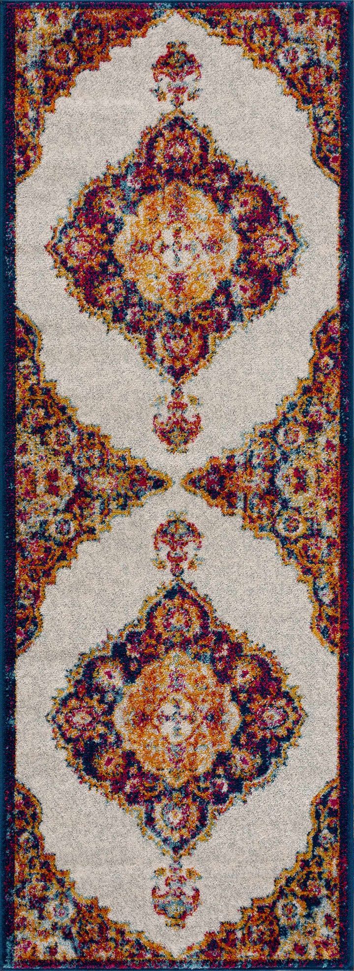 Istanbul Traditional Style Ivory And Rust Area Rug