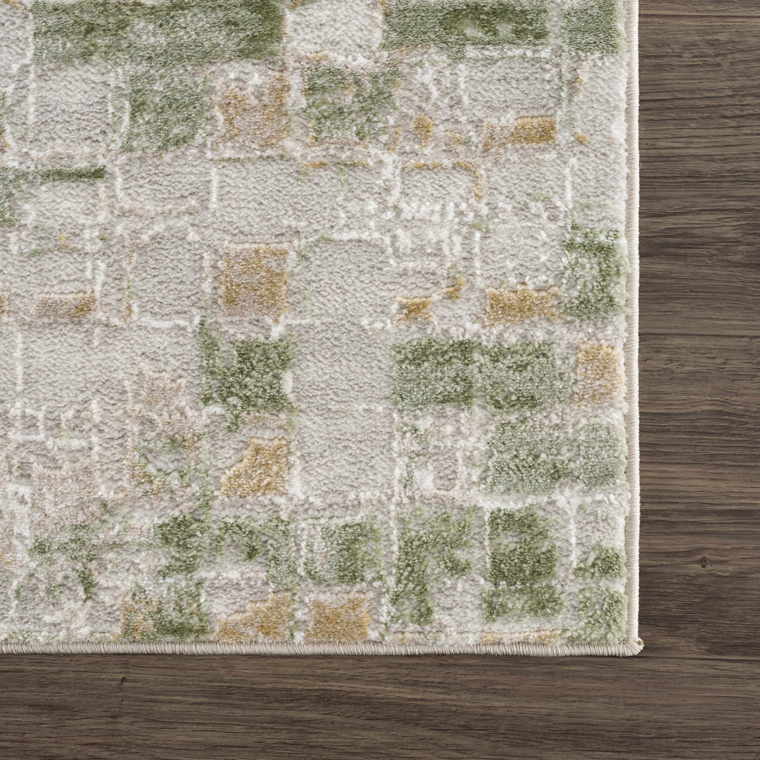 Liverpool Green Modern Abstract Design Area Rug