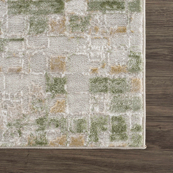 Liverpool Green Modern Abstract Design Area Rug