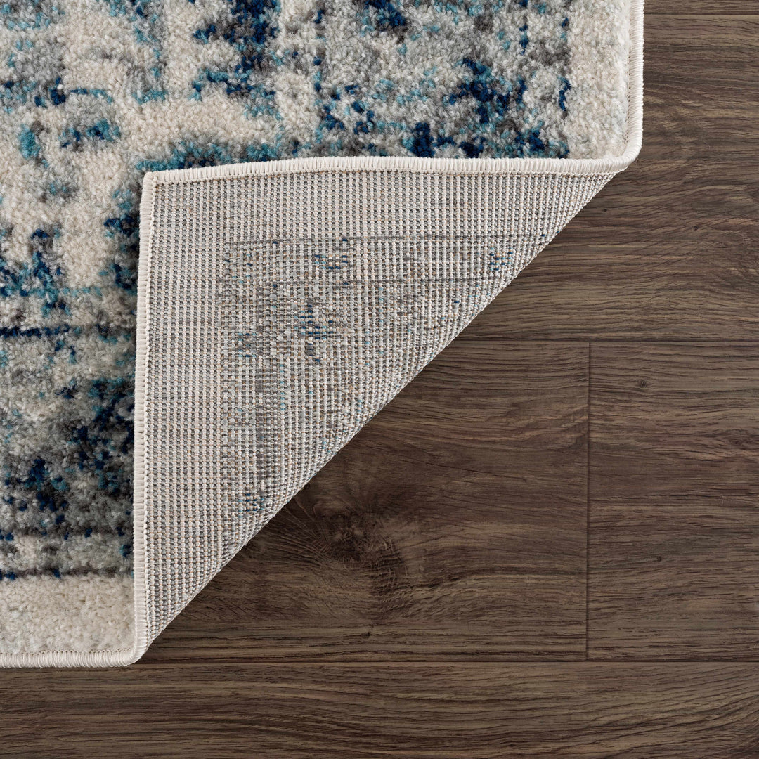 Istanbullu Traditional Style Ivory And Blue Area Rug