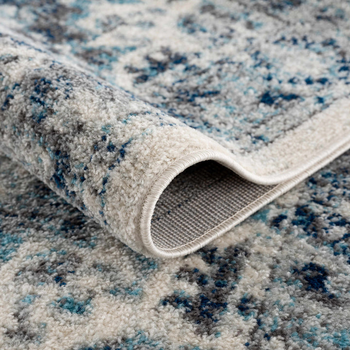 Istanbullu Traditional Style Ivory And Blue Area Rug