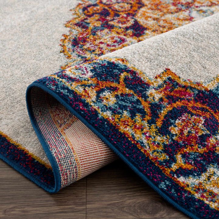 Istanbul Traditional Style Ivory And Rust Area Rug