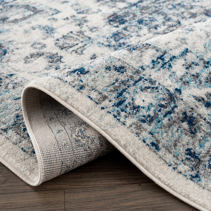 Istanbullu Traditional Style Ivory And Blue Area Rug