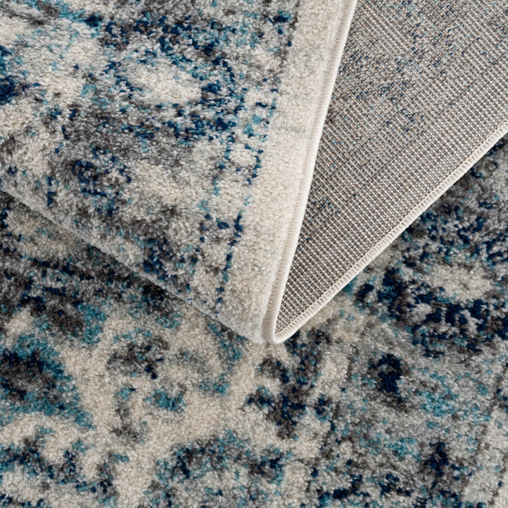 Istanbullu Traditional Style Ivory And Blue Area Rug