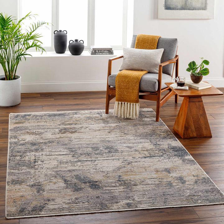 Asuna Modern Abstract Design Beige And Gray Area Rug