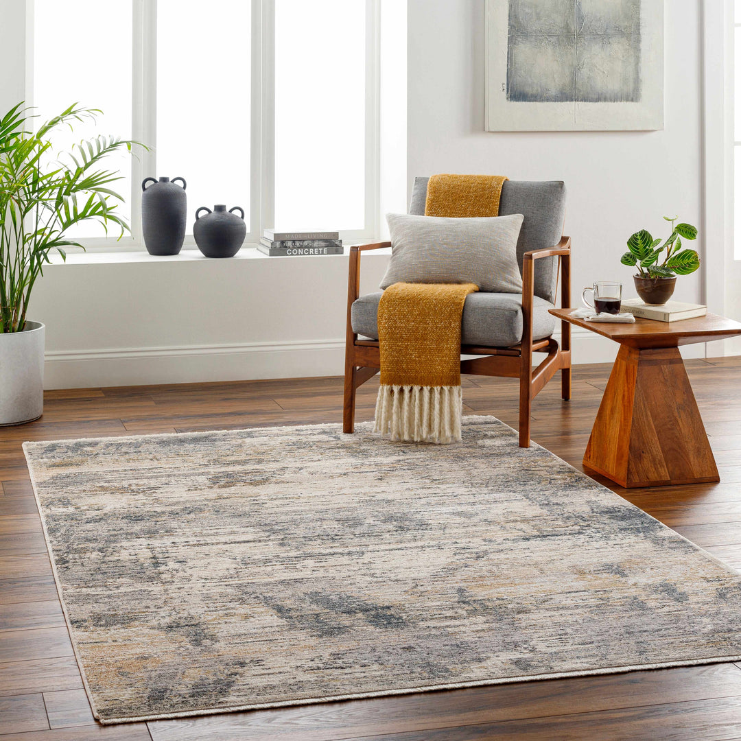 Asuna Modern Abstract Design Beige And Gray Area Rug