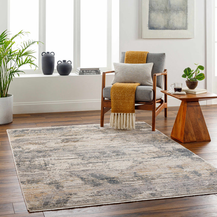 Asuna Modern Abstract Design Beige And Gray Area Rug