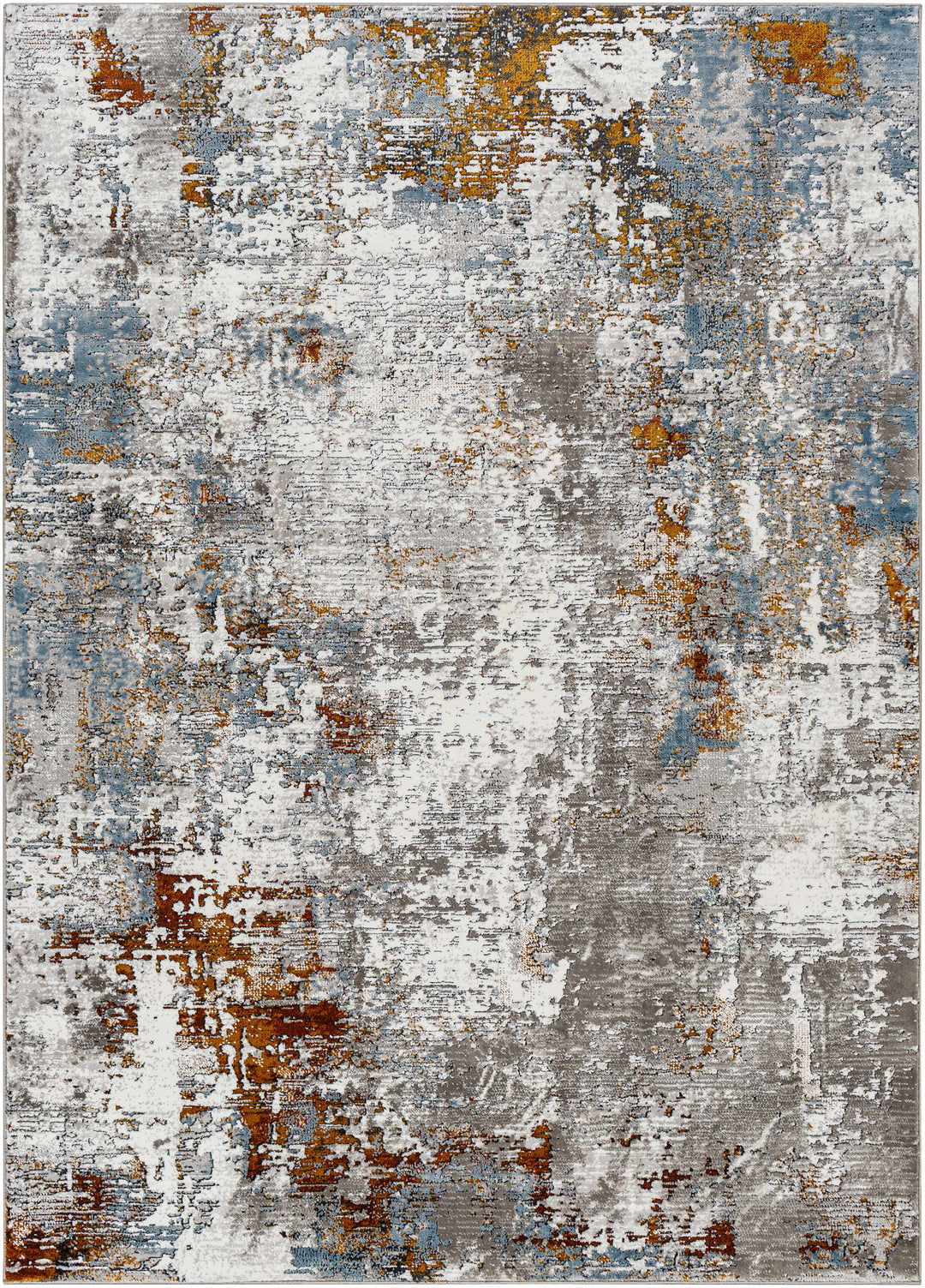 Ansel Modern Abstract Design Blue And Gray Area Rug