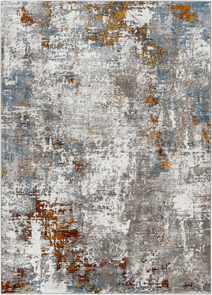 Ansel Modern Abstract Design Blue And Gray Area Rug