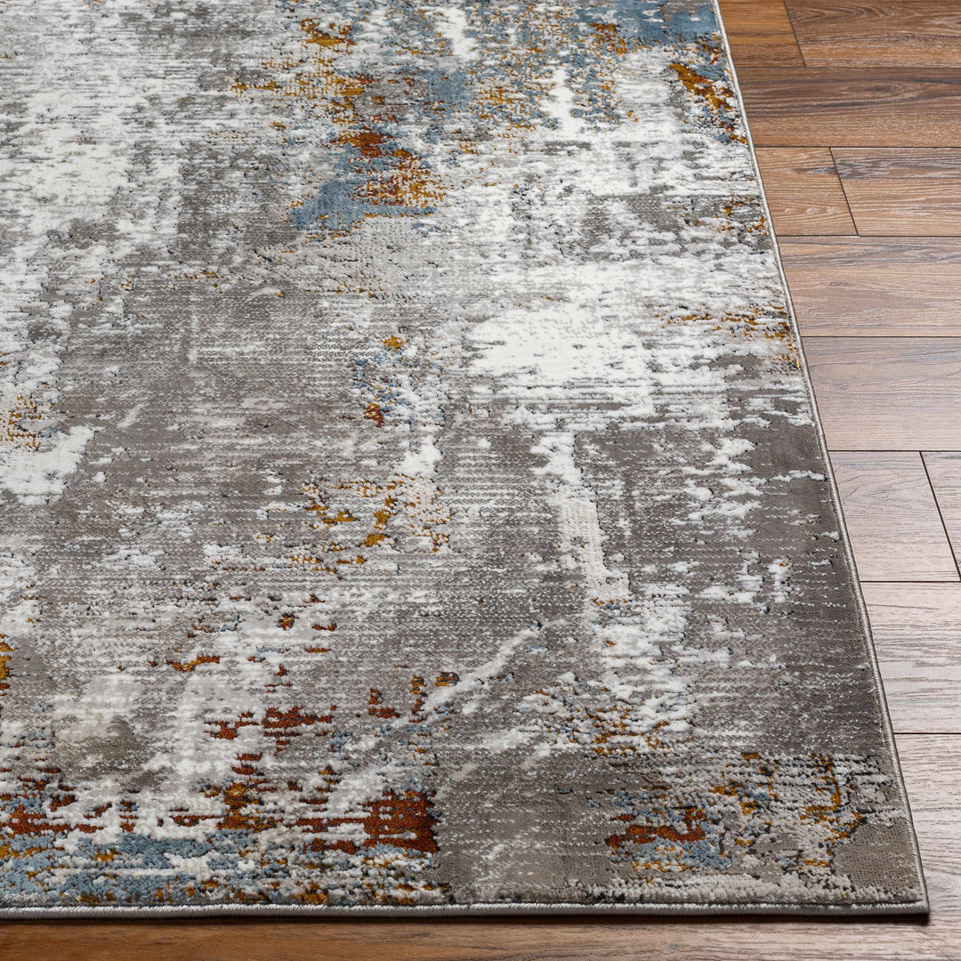 Ansel Modern Abstract Design Blue And Gray Area Rug