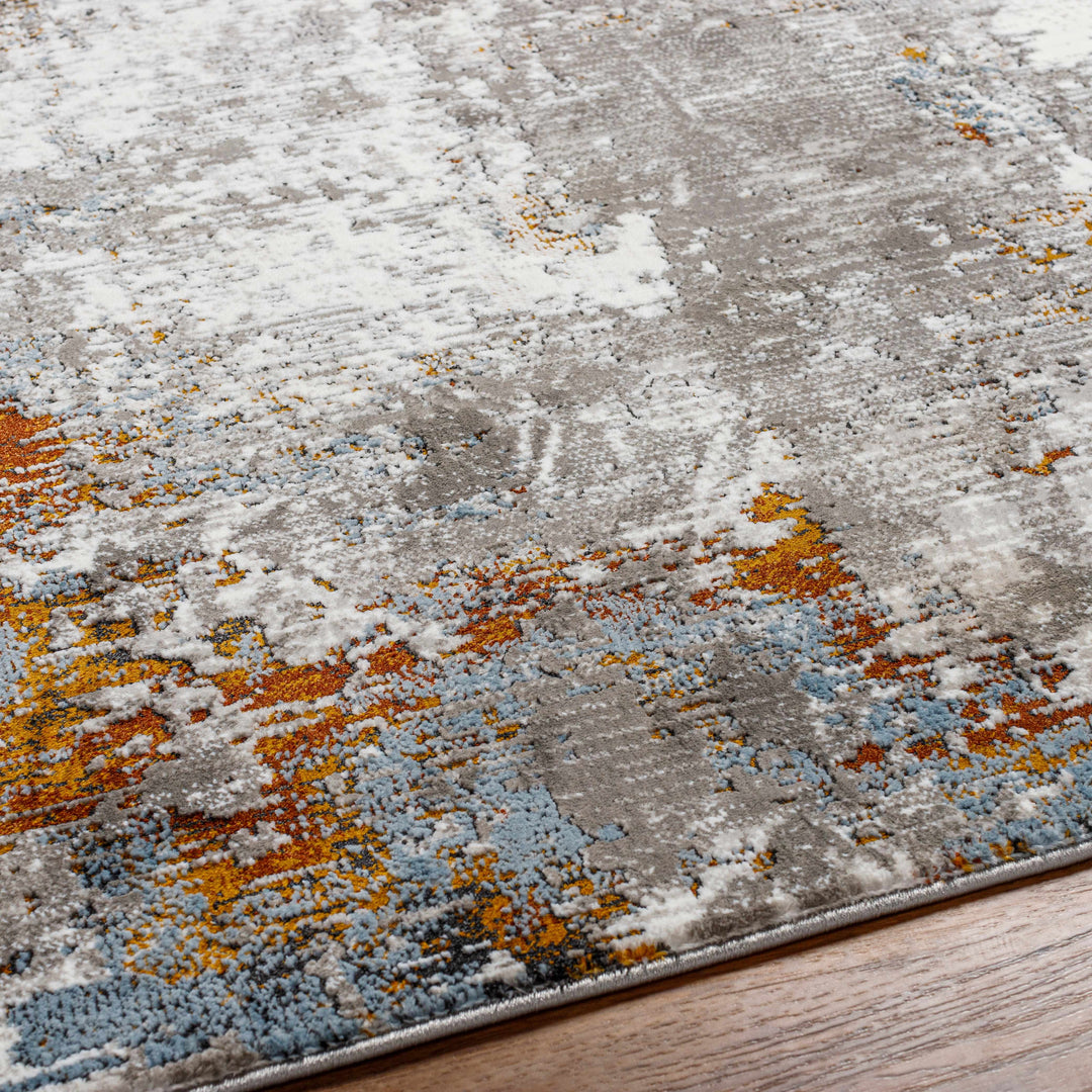 Ansel Modern Abstract Design Blue And Gray Area Rug
