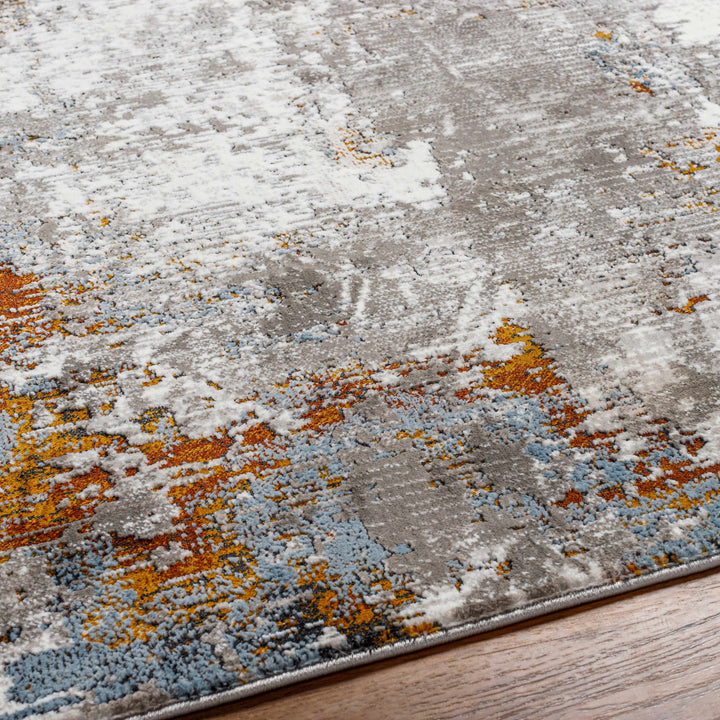 Ansel Modern Abstract Design Blue And Gray Area Rug