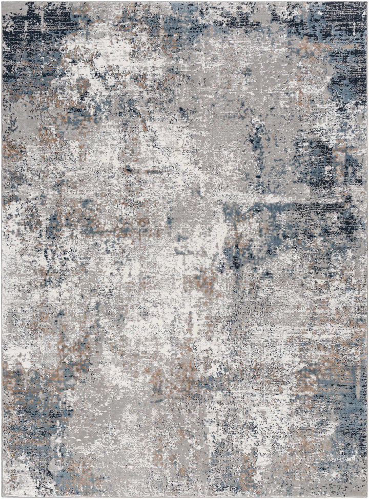 Dolan Modern Abstract Design Gray And Blue Area Rug