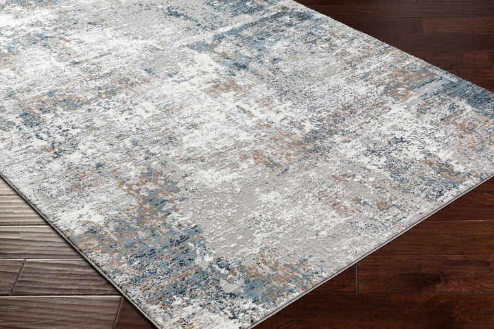 Dolan Modern Abstract Design Gray And Blue Area Rug
