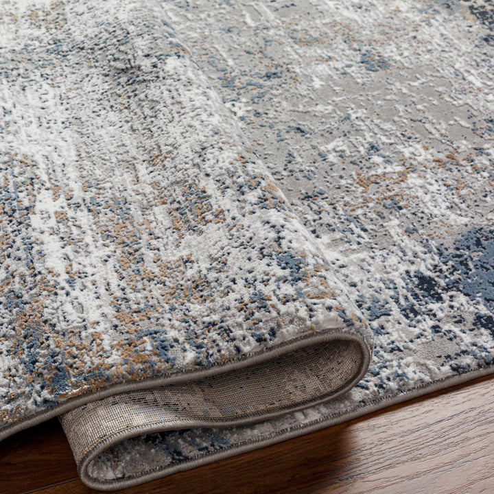 Dolan Modern Abstract Design Gray And Blue Area Rug