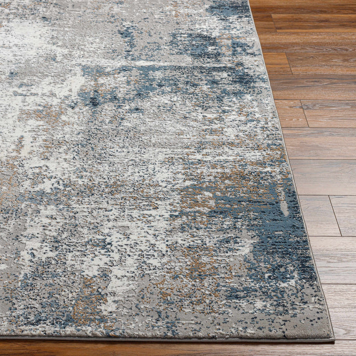 Dolan Modern Abstract Design Gray And Blue Area Rug