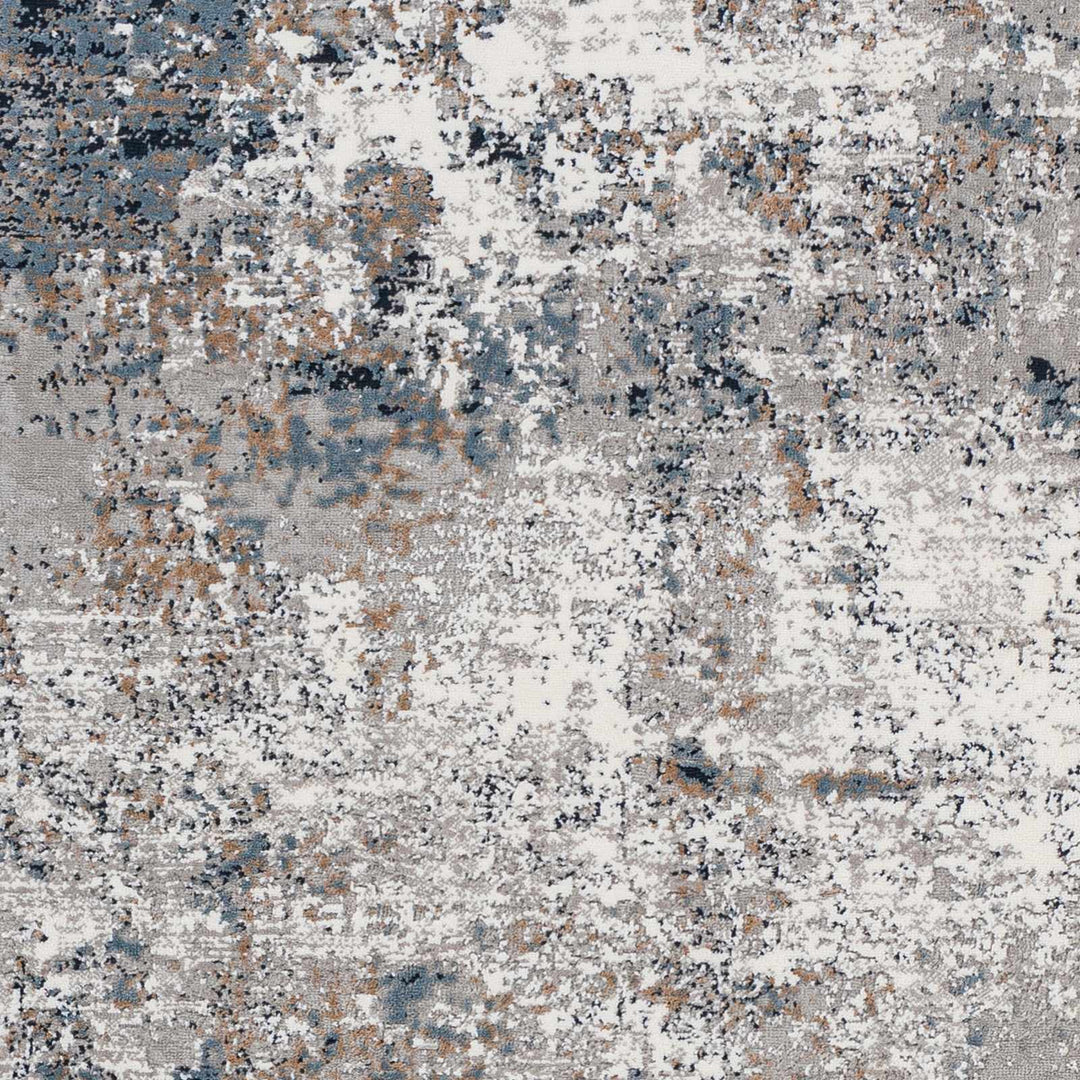 Dolan Modern Abstract Design Gray And Blue Area Rug