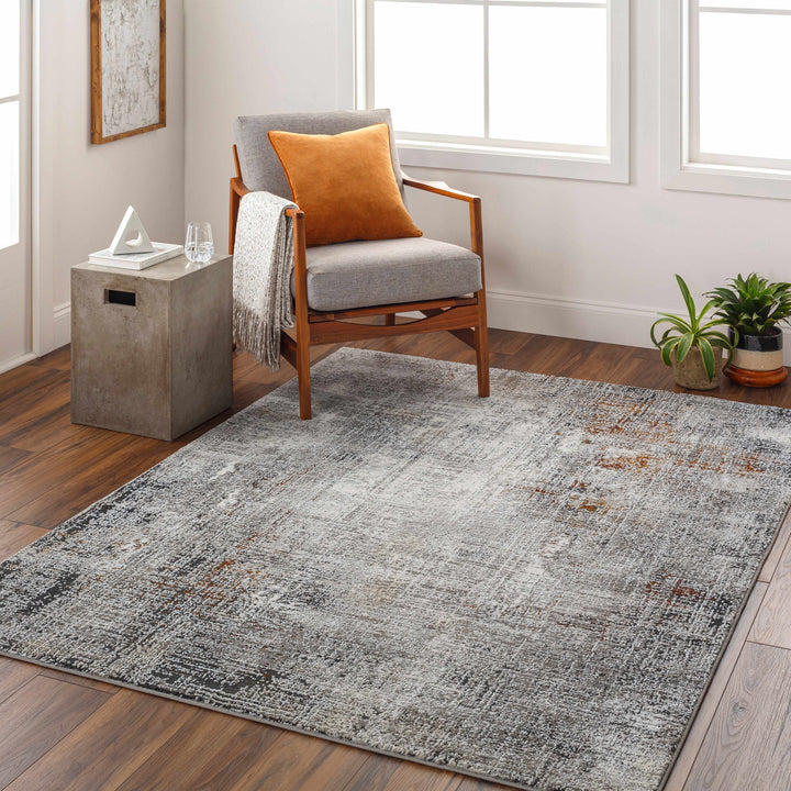 Ervin Gray Modern Abstract Design Area Rug