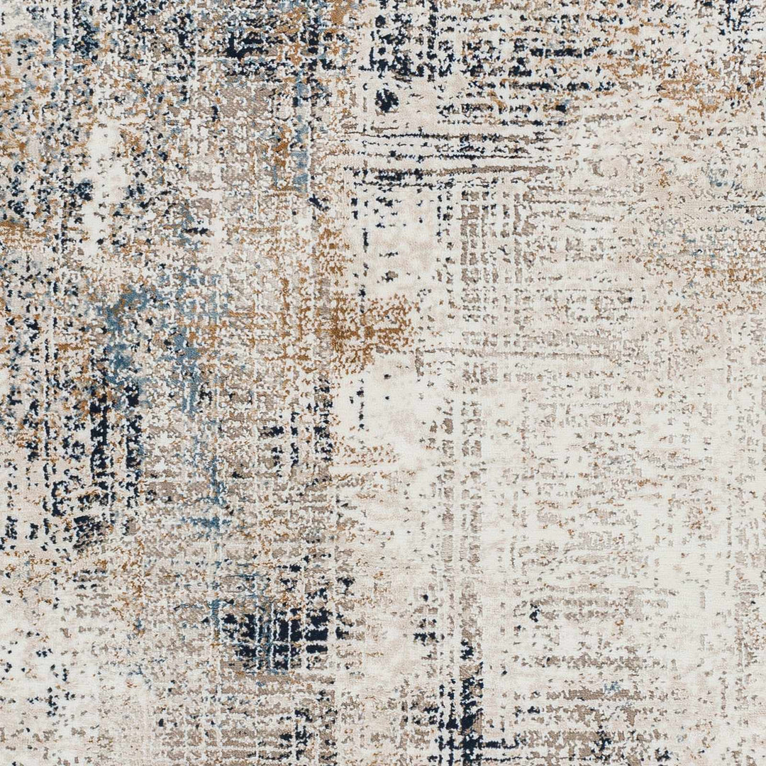 Ervin Modern Abstract Design Beige And Blue Area Rug
