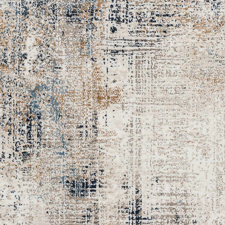 Ervin Modern Abstract Design Beige And Blue Area Rug