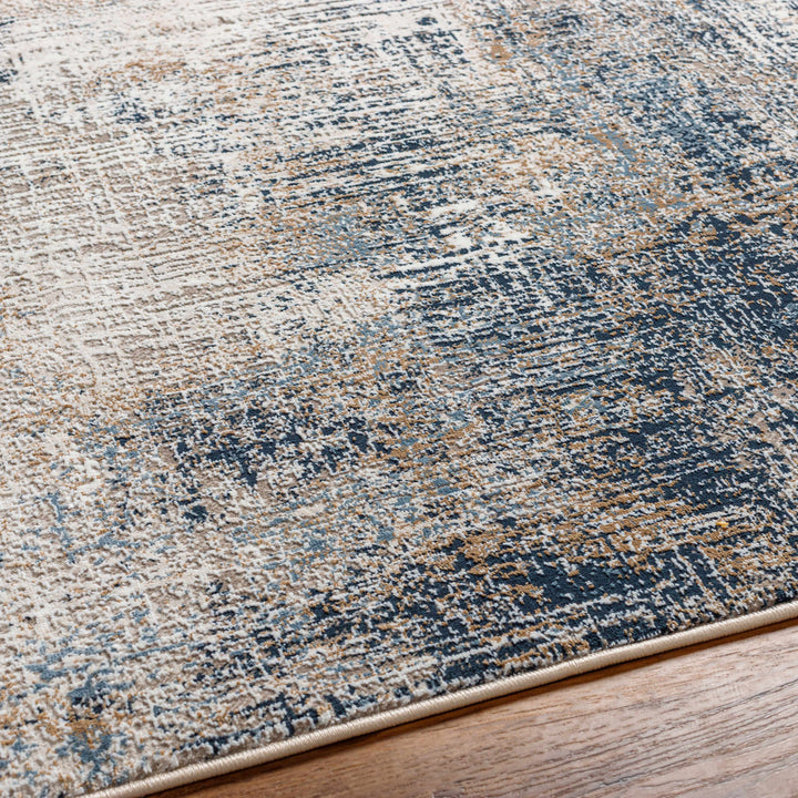 Ervin Modern Abstract Design Beige And Blue Area Rug