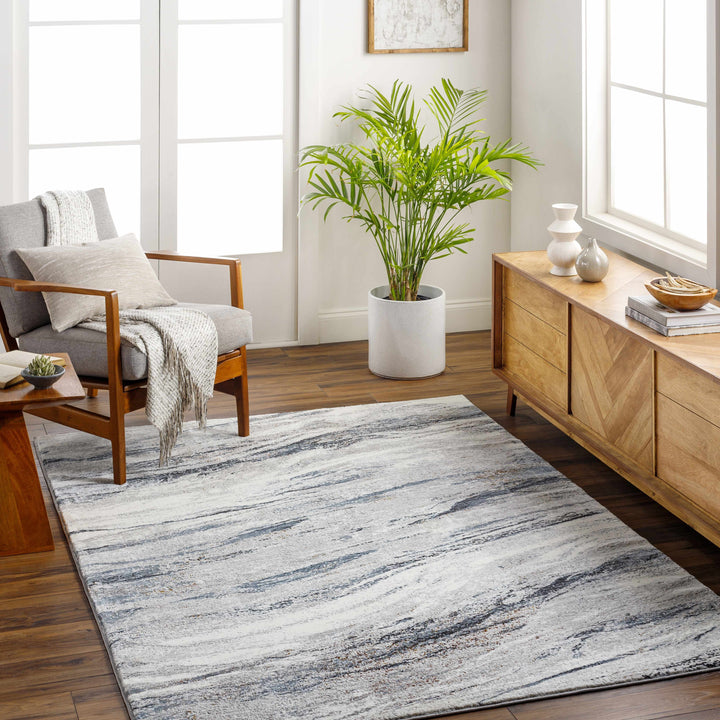 Glain Gray And Charcoal Contemporary Abstract Design Rug