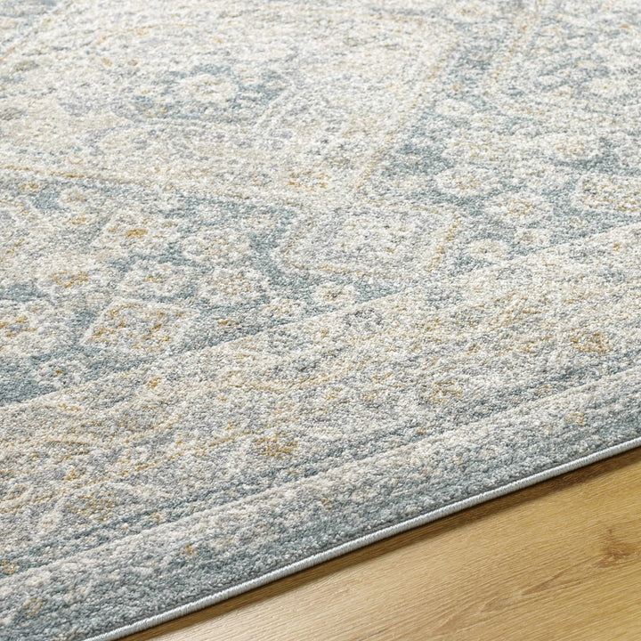 Sagen Blue And Cream Medallion Design Rug - The Rug Decor