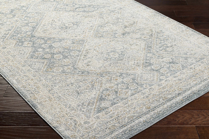 Sagen Blue And Cream Medallion Design Rug - The Rug Decor