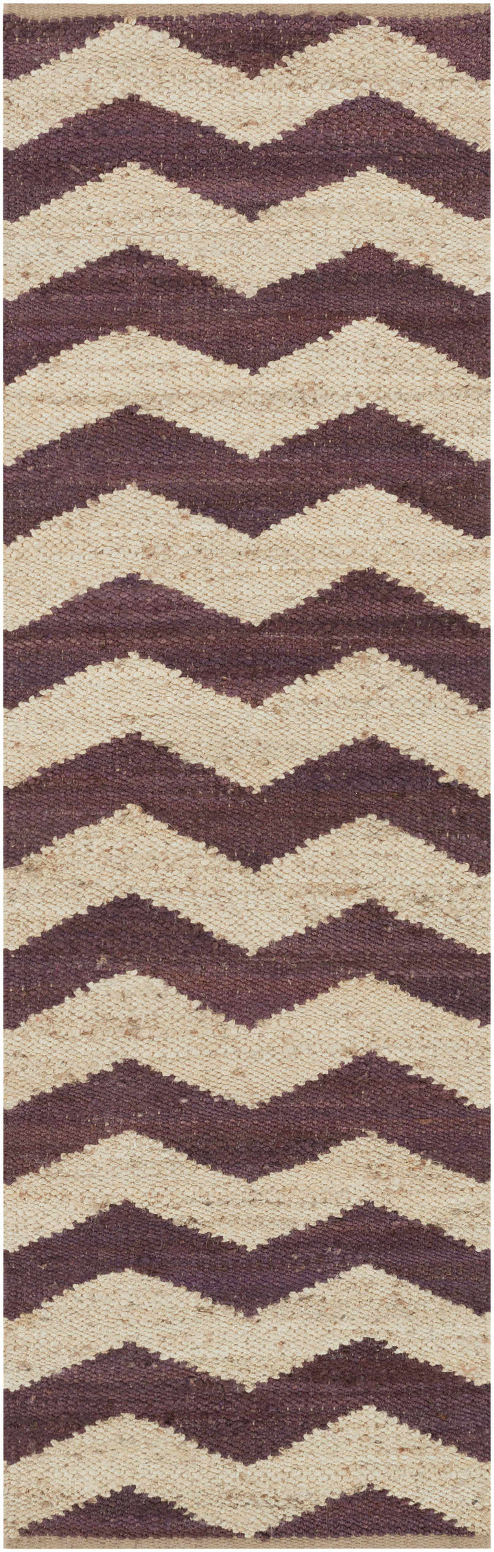 Saginaw Modern Chevron Pattern Beige And Purple Area Rug
