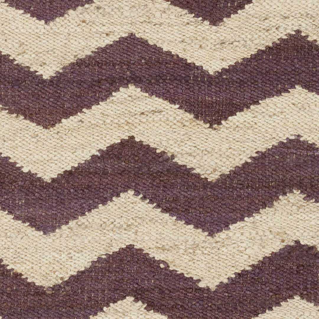 Saginaw Modern Chevron Pattern Beige And Purple Area Rug