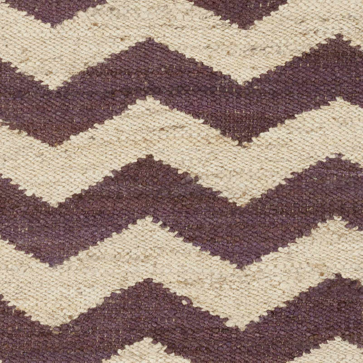 Saginaw Modern Chevron Pattern Beige And Purple Area Rug