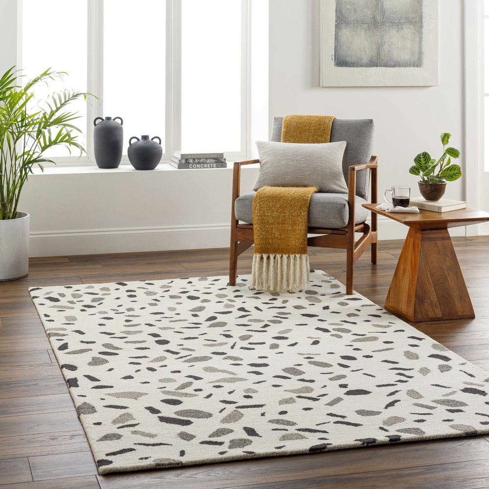 Sala Contemporary Abstract White And Gray Rug - The Rug Decor
