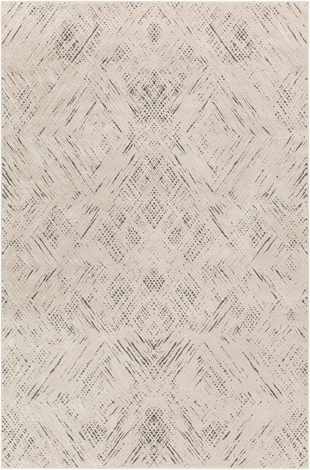 Garza Modern Style Beige And Charcoal Washable Rug