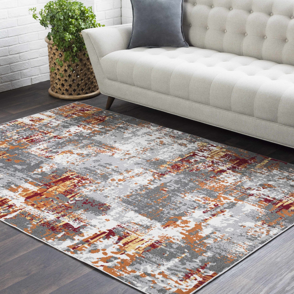 Salina Contemporary Abstract Gray And Silver Area Rug - The Rug Decor