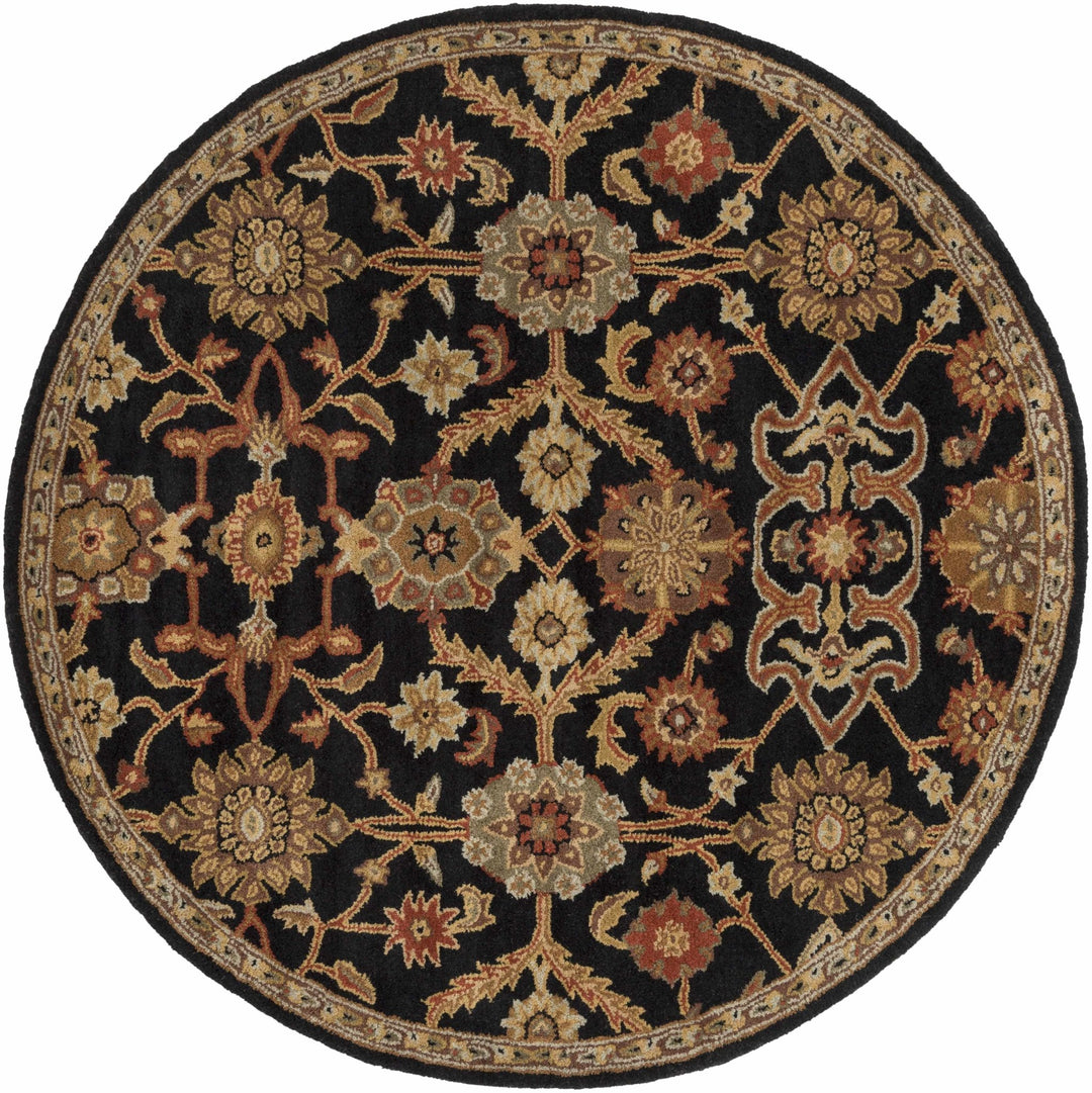 Salix Traditional hand Tufted Black Wool Rug - The Rug Decor