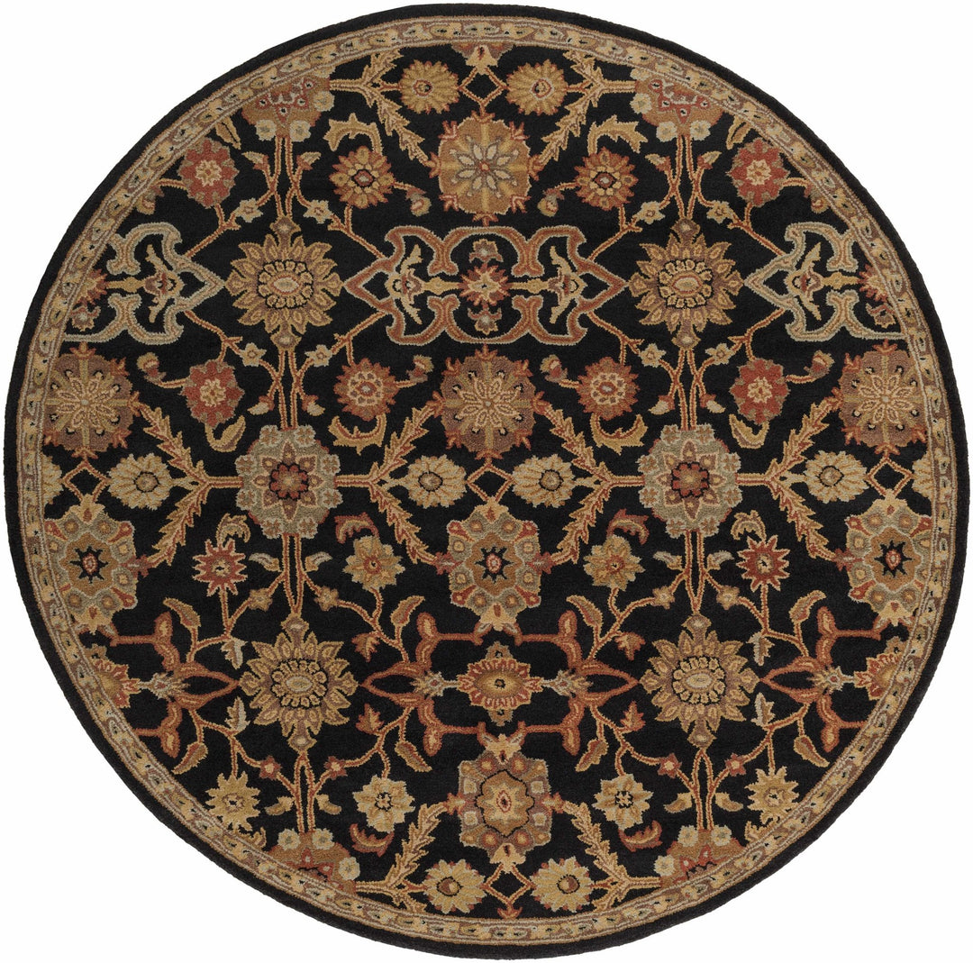 Salix Traditional hand Tufted Black Wool Rug - The Rug Decor