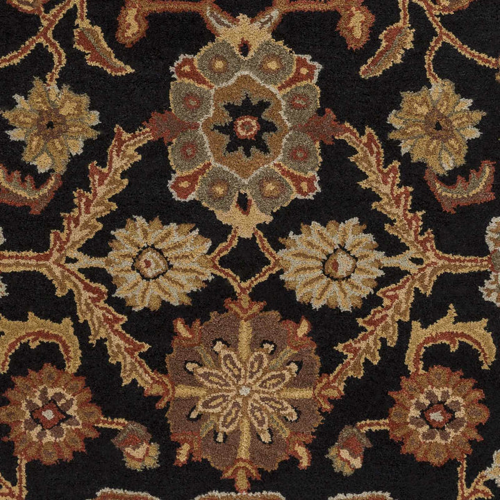 Salix Traditional hand Tufted Black Wool Rug - The Rug Decor