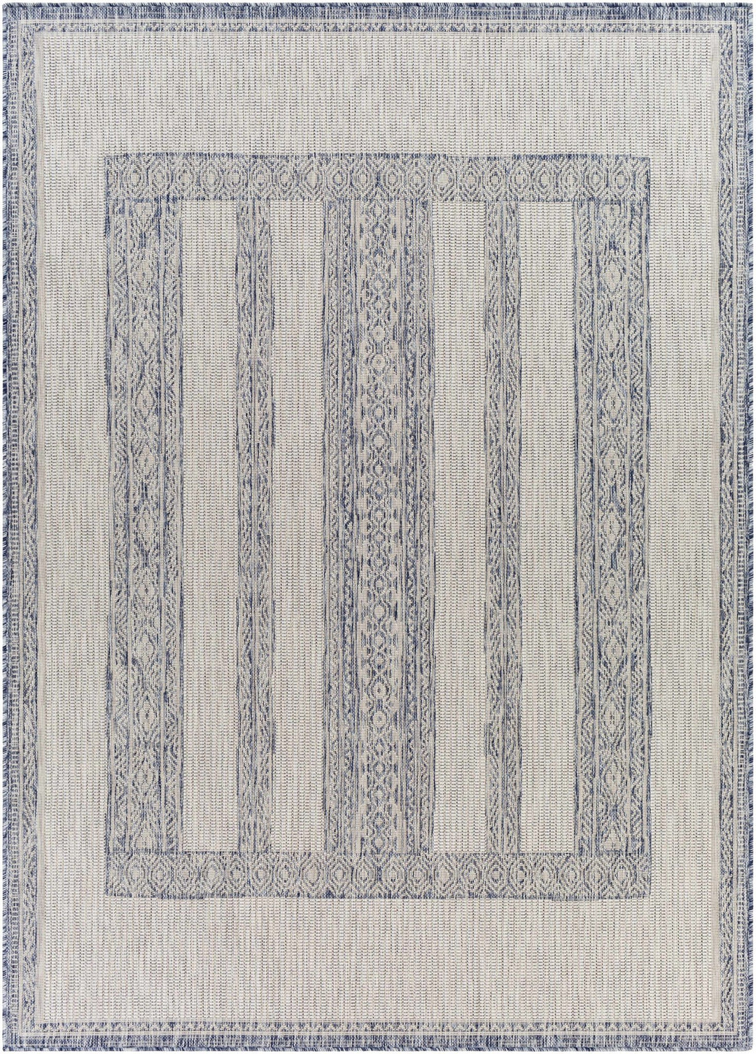 Sallynoggin Bohemian Style Blue And Off White Indoor & Outdoor Rug - The Rug Decor