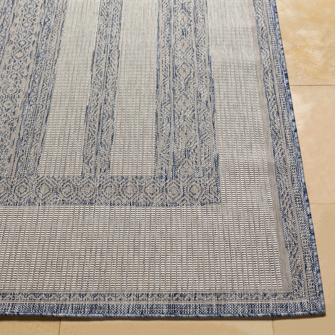 Sallynoggin Bohemian Style Blue And Off White Indoor & Outdoor Rug - The Rug Decor