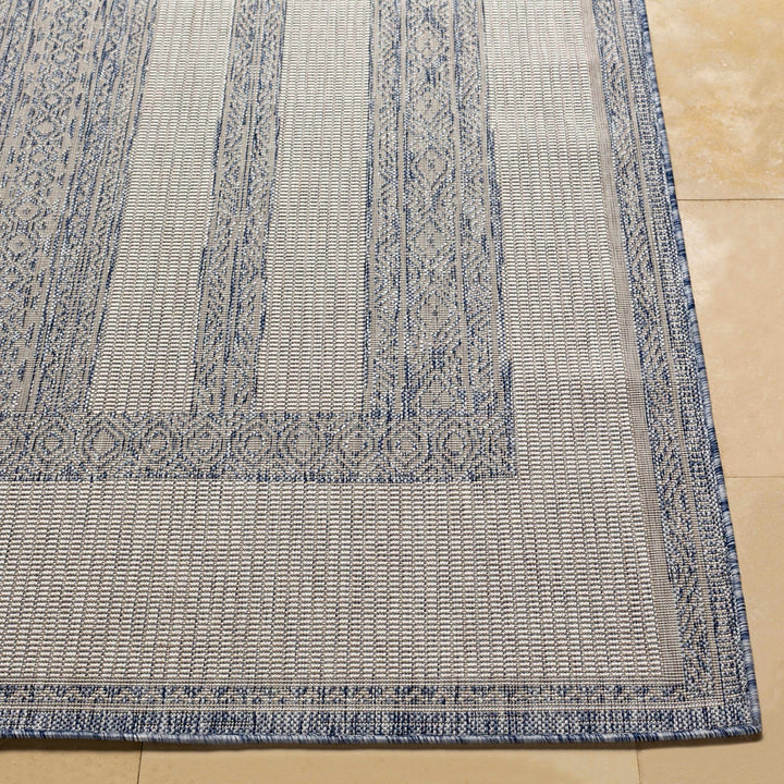 Sallynoggin Bohemian Style Blue And Off White Indoor & Outdoor Rug - The Rug Decor