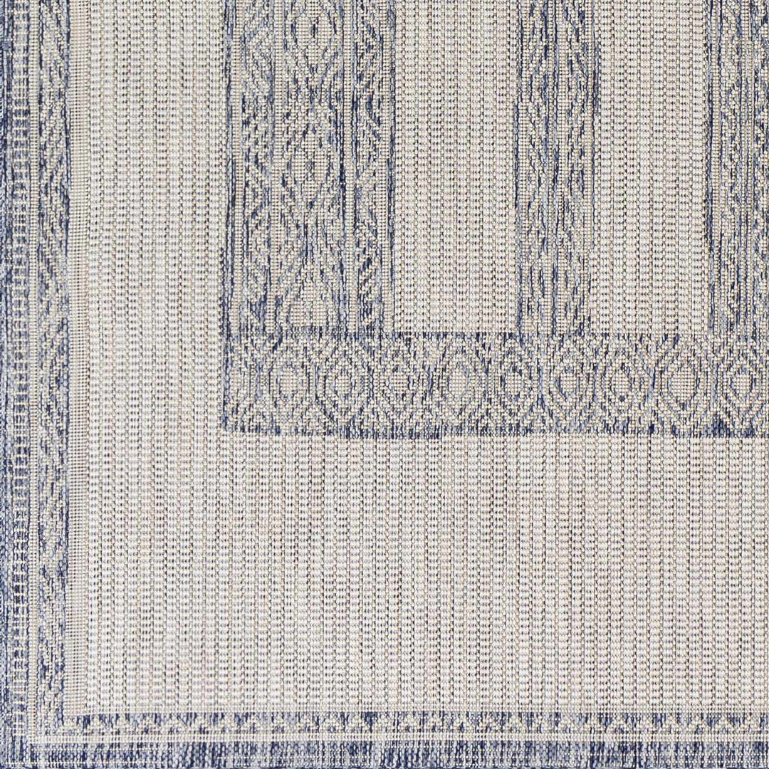 Sallynoggin Bohemian Style Blue And Off White Indoor & Outdoor Rug - The Rug Decor