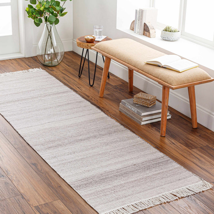 Salogon Modern Stripe Pattern Off White Hand Woven Rug - The Rug Decor