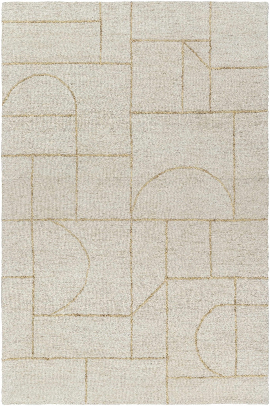 Sanaz Modern Geometrical Beige Area Rug - The Rug Decor