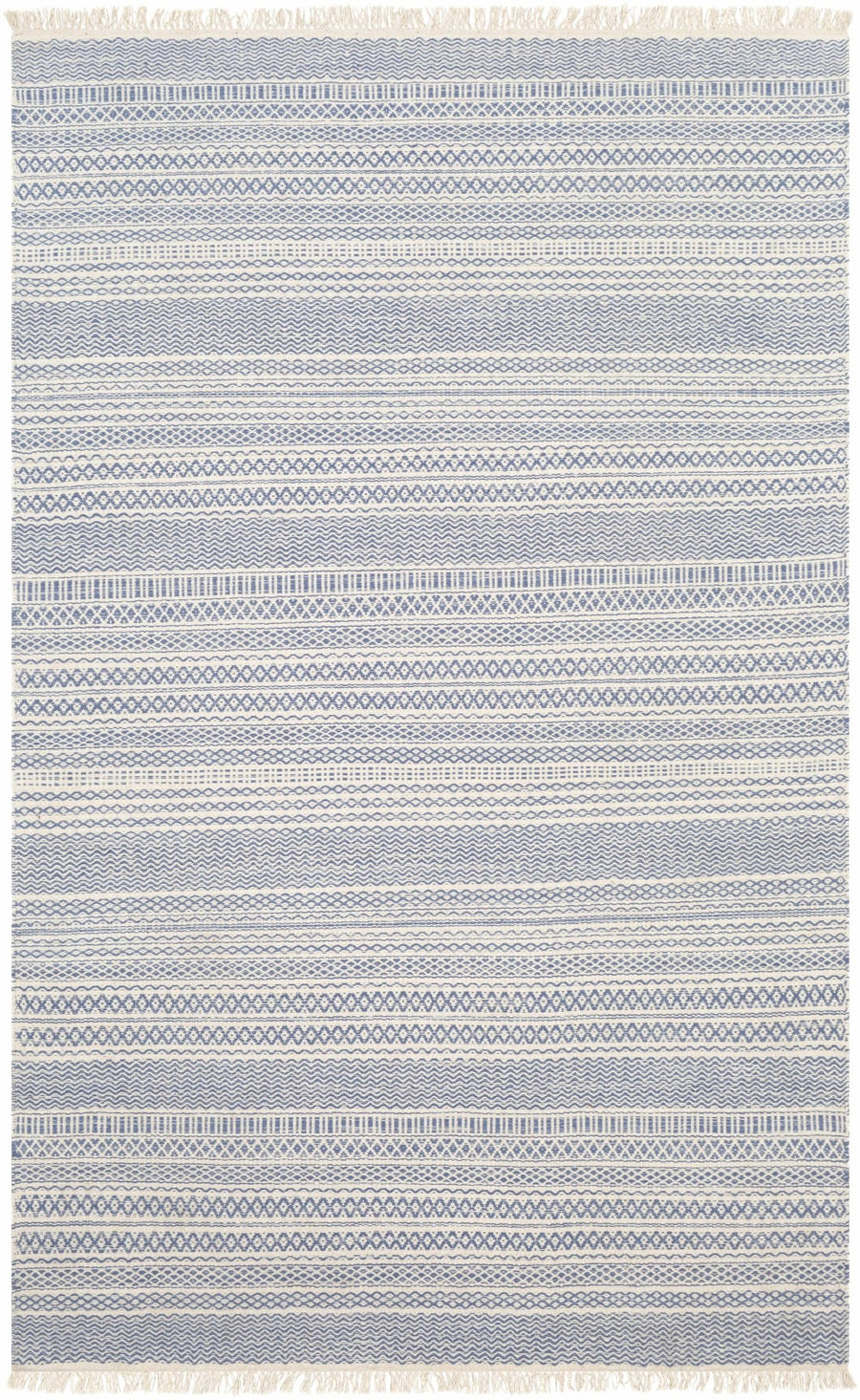 Sanctuary Blue And Ivory Modern Geometrical Hand Woven Area Rug - The Rug Decor