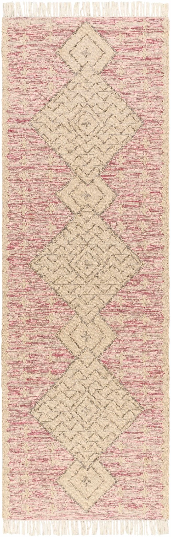 Sang Beige And Pink Bohemian Hand Woven Rug - The Rug Decor