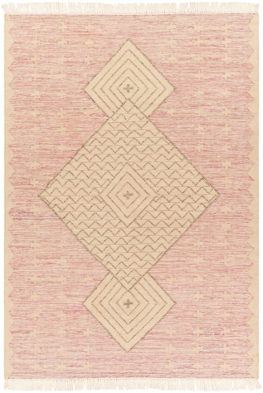 Sang Beige And Pink Bohemian Hand Woven Rug - The Rug Decor